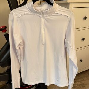 Birdies and Bows White Long Sleeve Quarter-Zip Golf Top